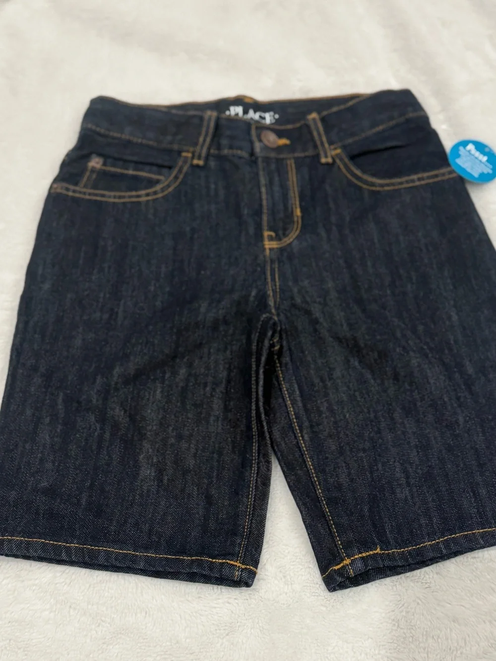 The Children's Place Boys Dark Blue Denim Shorts - Size 7